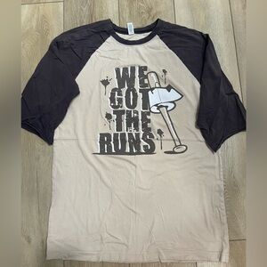 Funny Softball Shirt – “We Got the Runs” – Size M – 3/4 Sleeve Custom Cut